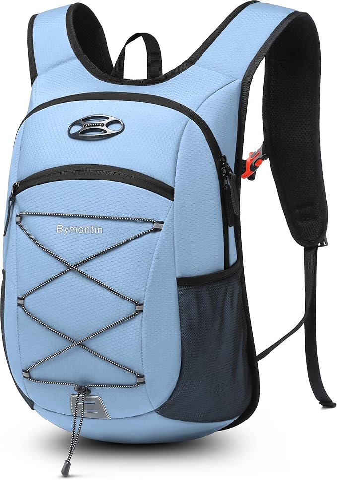 Ultra-Light Soft Daypack 15L/20L, Cushioned Breathable Back Panel Backpack, Lightweight Packable Travel Backpack (Sky Blue, 15L)