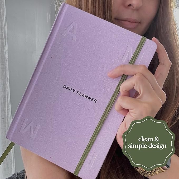 Kunitsa Co. Undated Planner - Hardcover, with Habit Tracker & Goal Setting - Daily, 120 Days, Start Anytime (Lavender)