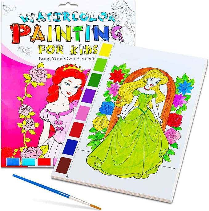 YXOTJHS Watercolor Coloring Book, Paint with Water Books for Kids - Mess Free Coloring for Toddlers, Magic Paint Set - Arts and Crafts for Girls Ages 4-8 - Travel, Stocking Stuffers