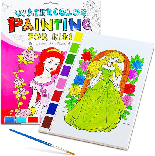 YXOTJHS Watercolor Coloring Book, Paint with Water Books for Kids - Mess Free Coloring for Toddlers, Magic Paint Set - Arts and Crafts for Girls Ages 4-8 - Travel, Stocking Stuffers