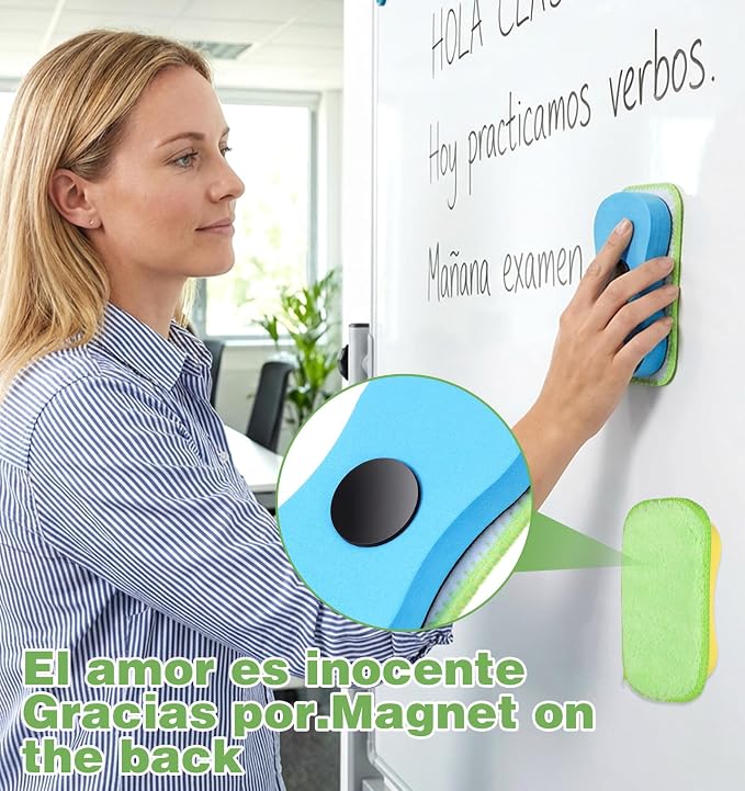 2 Pcs Chalk Eraser for Chalkboard, Magnetic EVA Microfiber Chalk Eraser