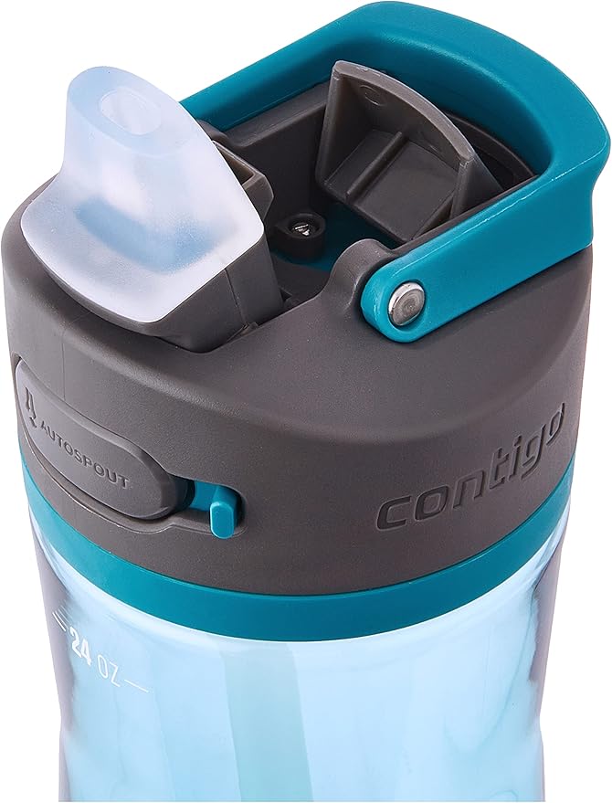 Contigo Ashland 2.0 Leak-Proof Water Bottle with Lid Lock and Angled Straw Dishwasher Safe Interchangeable Lid 24oz Juniper/Sake (Pack of 8)