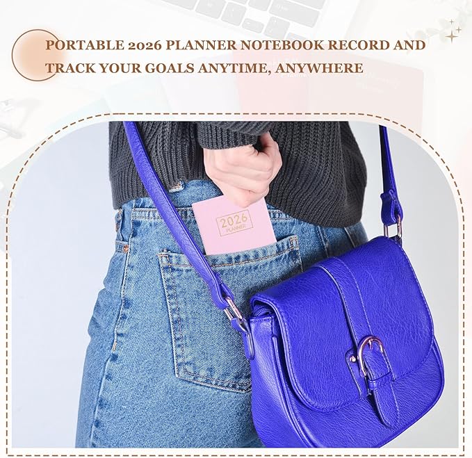 PATIKIL 2026 Daily Planner Notebook, 4.2 x 3.1" 64 Sheets Undated to Do List Daily Weekly Monthly Goals Pocket Notebook for Office Home Study Work Weeding Time Management, Dark Green