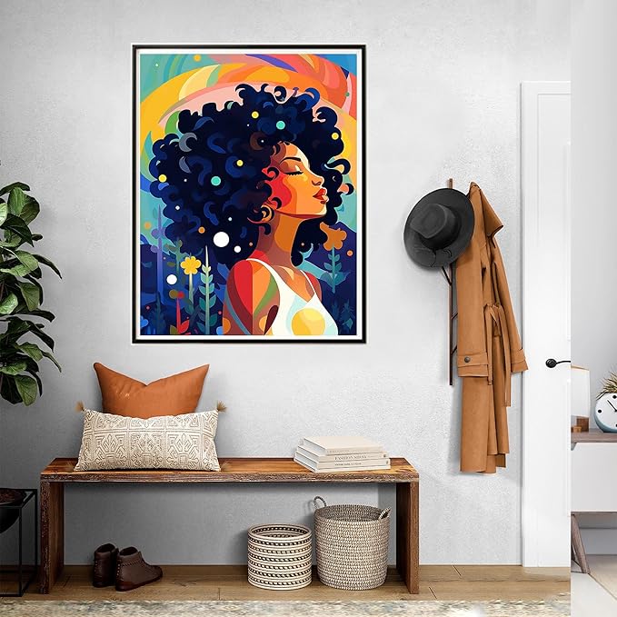 SKRYUIE Paint by Numbers Kits for Adults African Americans, Acrylic Africa Oil Paint by Numbers for Adults Beginner Canvas with Brushes Paintwork Art Crafts for Home Decor 16x20 inch u4