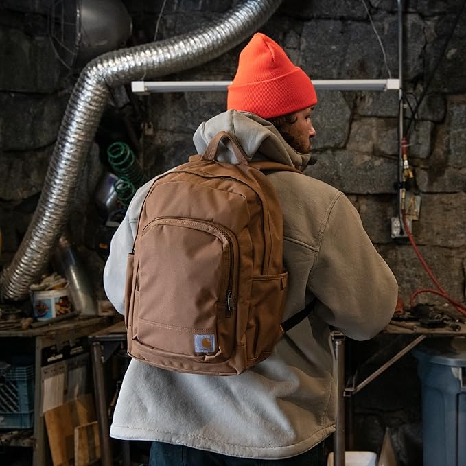 Carhartt 25L Classic Laptop Backpack, Durable Water-Resistant Pack W/ 17" Laptop Sleeve and Multiple Organizational Compartments, Port