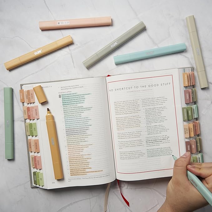 BLIEVE Aesthetic Cute Highlighters No Bleed Through, Dual Tip Chisel & Fine Point, Pastel Colors For Bible & Journaling