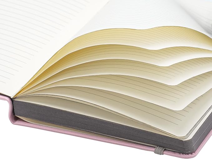 EVERLINEA 5.6” x 8.3” Embossed Heart A5 Hardcover Notebook, 240 Lined Pages, Powder Pink