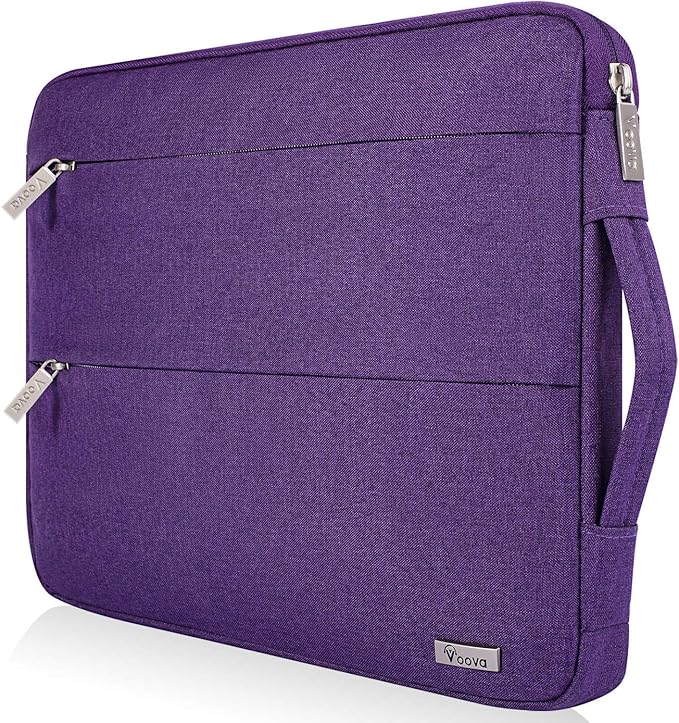 Voova 15.6 16 Inch Laptop Sleeve Case Compatible with MacBook Pro 16 M1/M2/M3/M4 Max 2019-2025, 15.6-16” Hp Lenovo Acer Asus, Waterproof Slim Computer Bag Cover with Handle, Purple