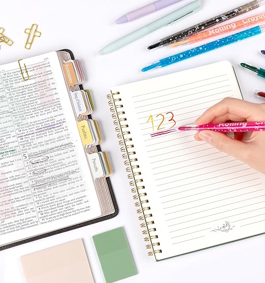 59Pcs Bible Study Supplies, Bible Journaling Kit for Women, Pencil Case, 12 Pastel No Bleed Highlighters and 6 Colored Pens, Bible Tabs and More, Bible Study Tools, Book Annotation Kit for Women & Men
