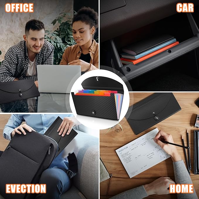 Receipt Organizer Cesil 13 Pockets Receipt Holder Small Accordion File Organizer Expanding File Folder Large Capacity Cards Ticket File Check Cards Bill Business Coupons Storage Case