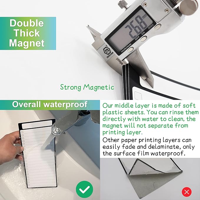 Magnetic Whiteboard for Fridge 3 Pcs 4.5"x10" Magnetic Dry Erase Board for Refrigerator Magnet to Do List White Board for Fridge Weekly Menu Board for Kitchen Meal Planner 5 Ultra Fine Tip Markers