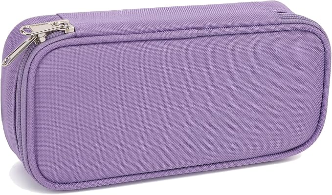 FlowFly Large Capacity Pencil Case for Kids, Boys & Girls – Zippered Multi-Functional Pen Pouch, Soft & Portable Pencil Bag for School, Teens, Students, Purple