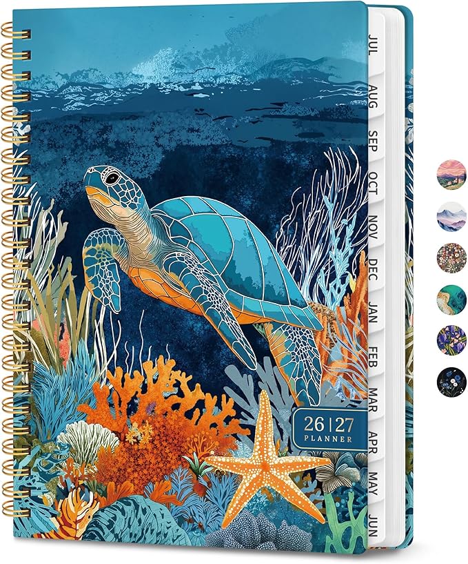 Planner 2026-2027, Monthly and Weekly Academic Planner July 2026 - June 2027, Hardcover Student Teacher Planning Agenda Calendar Book with Tabs, Perfect for Office School Supplies, A5 (6.3" x 8.5") - Deep Bearings