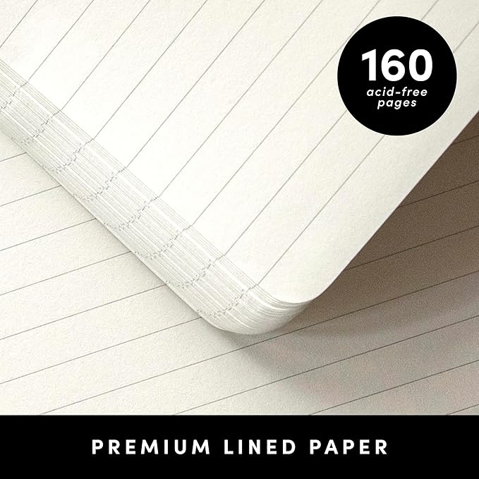 PAPERAGE Lined Pocket Journal Notebook, 2 Pack, (Yellow), 160 Pages, Small Notebook, 3.6 inches x 5.6 inches - 100 GSM Thick Paper, Hardcover
