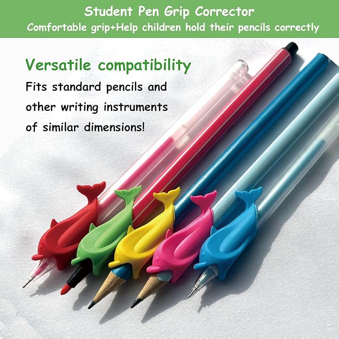 30 Pcs Multicolor Pencil Grips for Kids Handwriting, Toddler Writing Practice & Must Haves - Ergonomic Training Grippers, Beginners Writing Posture Correction Tool - Daycare, Homeschool Supplies