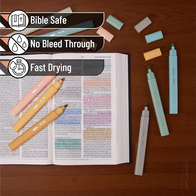 Mr. Pen- Aesthetic Bible Highlighters No Bleed Through Assorted Color, 8pcs | Ocean Dune, Cute Highlighter Dual Tip for Journaling Supplies and School Accessories, Bible Highlighters and Pens No Bleed