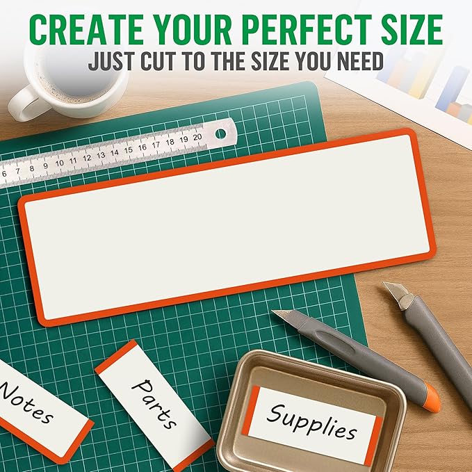 12 Pack Dry Erase Magnetic Labels 12x4 in - Magnetic Name Tags for Classroom Lockers School Bus - Classroom Magnets for Names - Magnet Labels for Whiteboard - Magnet Names Plates for Classrooms
