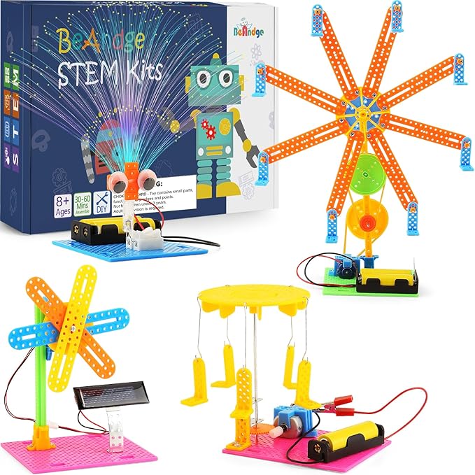 BeAndge STEM Kits, Kids Arts and Crafts for Girls 8-12 8-10, stem Toys for Ages 8-13, Engineering Science Kits for Kids, STEAM Gifts for 6 7 8 9 10 12 Year Old Girls, Electronic Building Boys 6-8