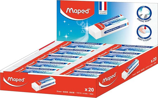 Maped Helix USA - Technic Expert Vinyl Eraser, Pack of 20 - Correcting Written Errors - Effortless Erasing - Superior Performance & Protection - Eco-Conscious
