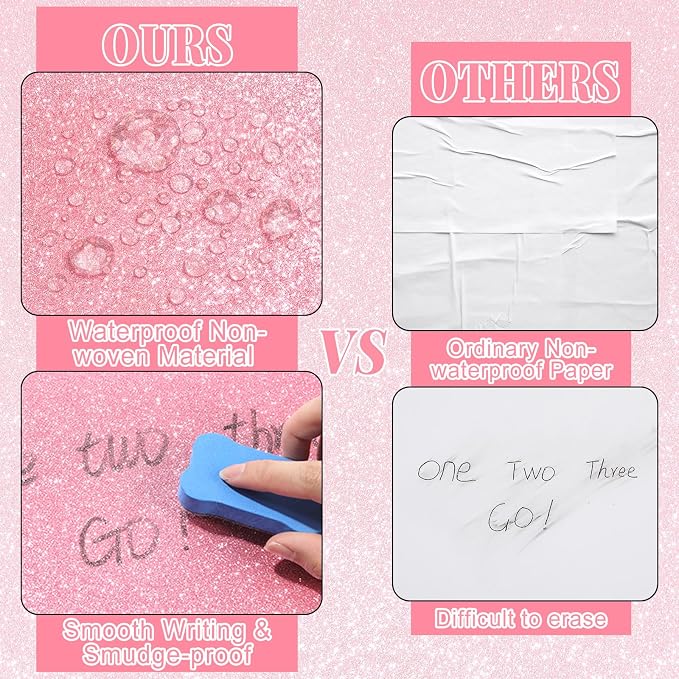 Glitter Pink Bulletin Board Roll Non-Woven Fabric Poster 15.7" x 40 Ft