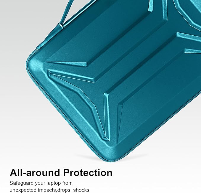 DOMISO 13.3-14 Inch Laptop Hard Case, Waterproof Shockproof Hard Shell Laptop Sleeve Protective Computer Bag for Macbook Pro/Lenovo ThinkPad/Dell XPS/HP Pavilion, Teal