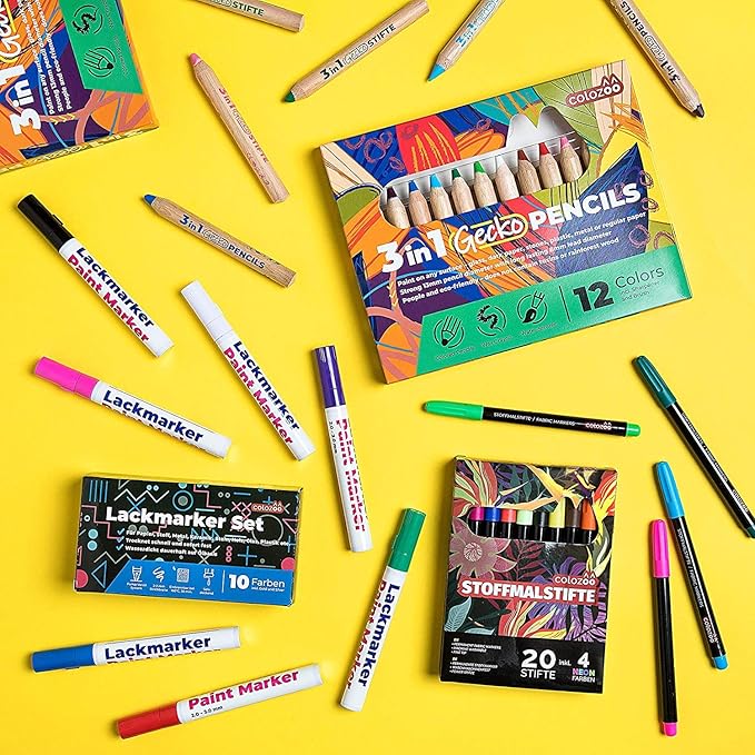 3 In 1 Color Pencil Set for Kids -12 Colored Pencil for Toddlers. Fat Coloring Pencils with Brush and Sharpener - Non-Toxic and Vegan Cute Color Pencils Perfect for Toddler Art Supplies