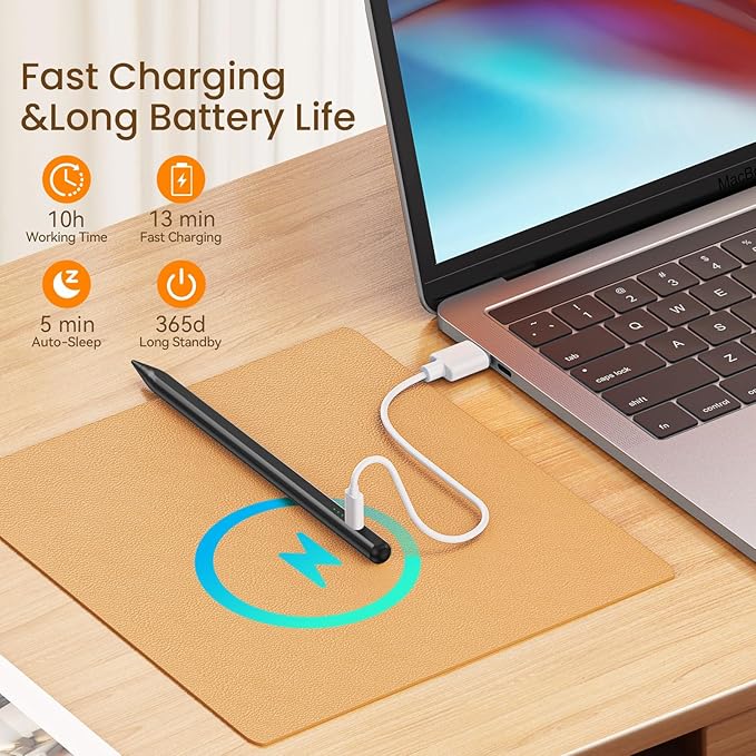 Hastraith Stylus Pen for iPad(2018-2026)-13 Mins Fast Charge with Tilt Sensitivity & Palm Rejection for iPad 11/10/9/8/7/6th Gen, Air 5/4/3/M4/M3/M2, Pro 13"/12.9"/11"/M4, Mini 7/6/5th, Black