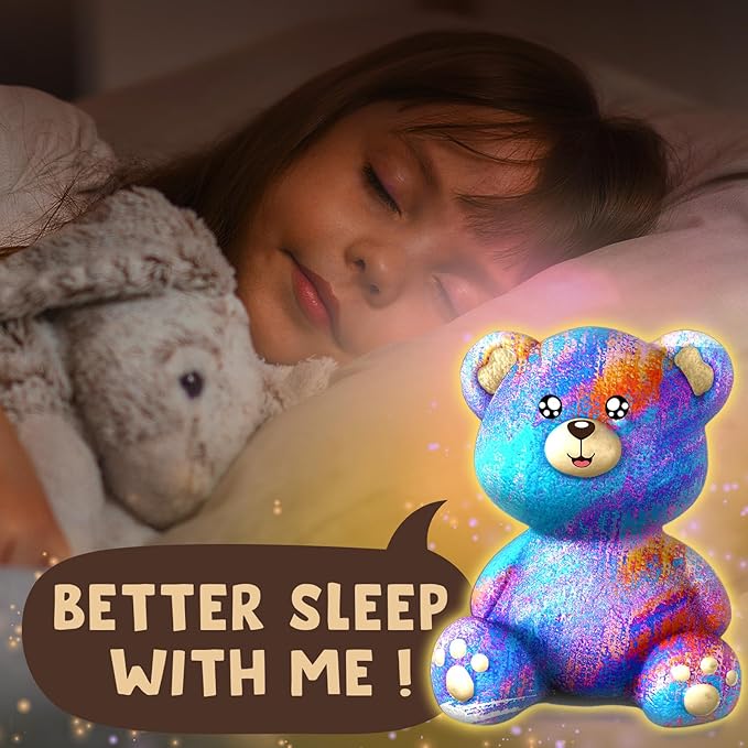 Goody King Paint Your Own Bear Lamp Kit, DIY Night Light, Arts and Crafts for Kids Ages 8-12, Art Supplies Painting kit for Kids, Room Decorations, Bear Crafts Birthday Gifts for Kids Ages 3 4 5 6 7 8