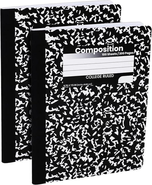 Bulk Composition Notebooks, College Ruled Paper Writing Journals, Marble Cover College Ruled Composition Books, 100 Sheets, School Notebooks, School Supply Notebooks, Student Journal Notebooks Bulk,