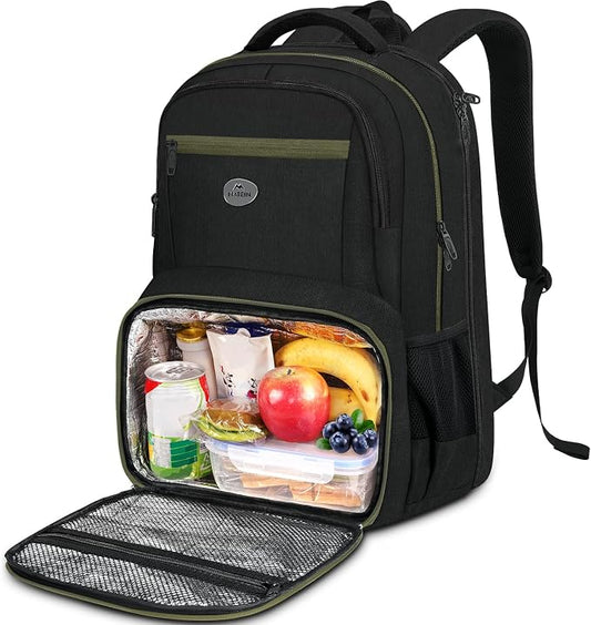 MATEIN Laptop Backpack for Men with Lunch Compartment, 17 Inch Professional Work Back Pack with Padded Straps, Insulated Lunch Backpack for Office Commute, Anti Theft TSA Business Travel Work Bag