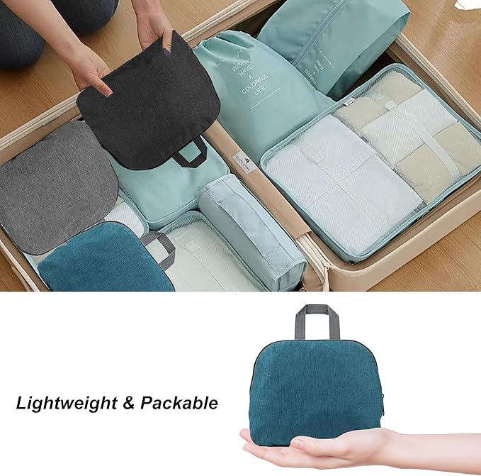 TANTOMI Ultra Lightweight Packable Backpack 25L - Foldable Hiking Daypack for Travel, Durable Camping Sports Bag & Carry On Essentials - Teal Blue