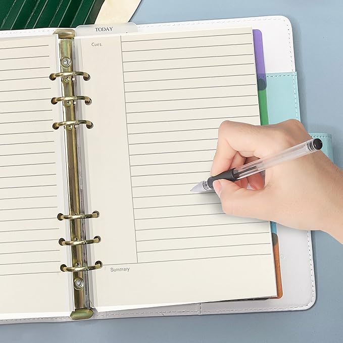 A5 6 Ring Binder Refill Paper, 2023 Planner Inserts for Filofax 6 hole binders,45 sheets(90pages) per pack, refills with line, Harphia(A5 5.59 x 8.27'',Cornell)