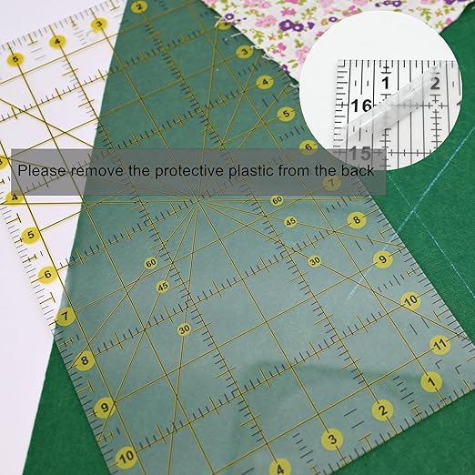 Sewing Rulers Quilting Ruler,Acrylic Quilting Templates,Sewing Tools Accessories Supplies for Patchwork Precision Fabric Cutting 1pcs(6.5x12inch)