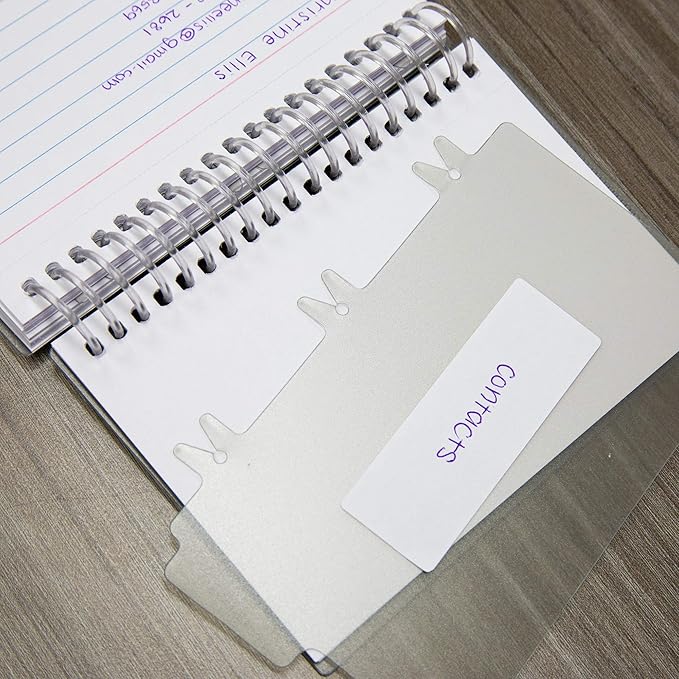 BAZIC Products Ruled Index Cards Book 3" X 5", View Poly Cover Spiral Bound Memo w/ 2 Tab Divider, White Flashcards, Lined Card for Memory (50/Pack), 1 Unit, Random Color