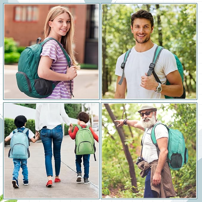 Jexine 10 Pcs Backpacks Bulk 16.5 Inches Lightweight Travel,Mint Meadow | Basic Book Bags for School Outdoor, Foldable Storage, Ideal Students Adults Commuters, Bulk Backpack Set for Teams