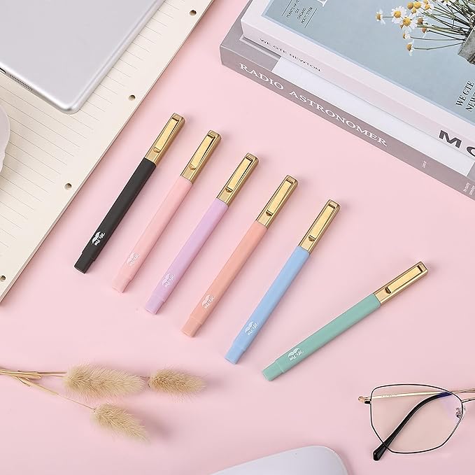Mr. Pen- Aesthetic Highlighters and Ballpoint Pens No Bleed, 12 Pack, Morandi Colors, Bible Highlighters and Pens No Bleed, Fast Dry and No Smear for Bible Journaling, Planner, School Supplies
