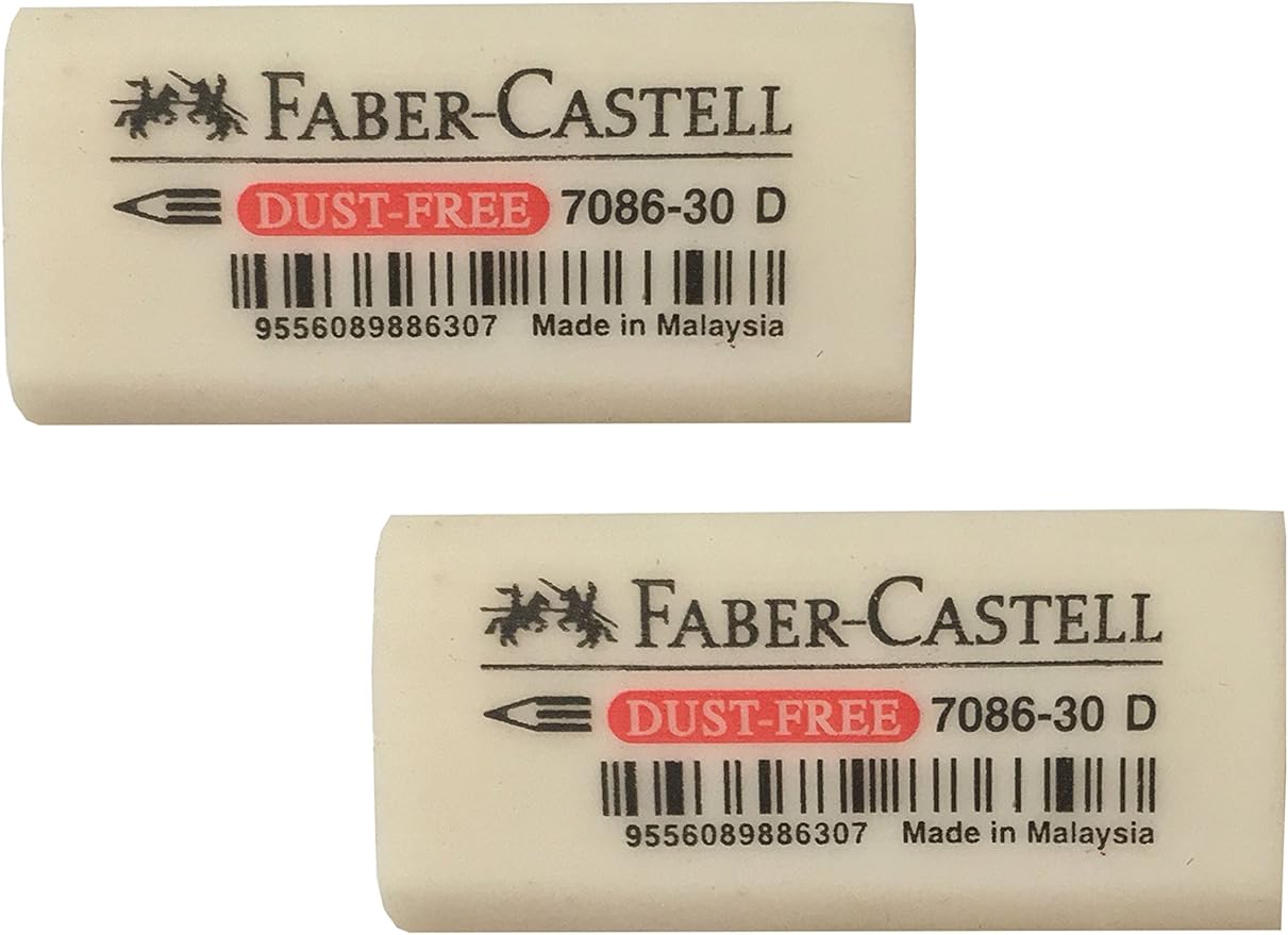 Faber-Castell Pencil Eraser, Extra Soft, Dust Free, Clean Erasing, Excellent, Minimal Crumbling, Pack of 5 (4 x 1.9 x 1.2 cm)