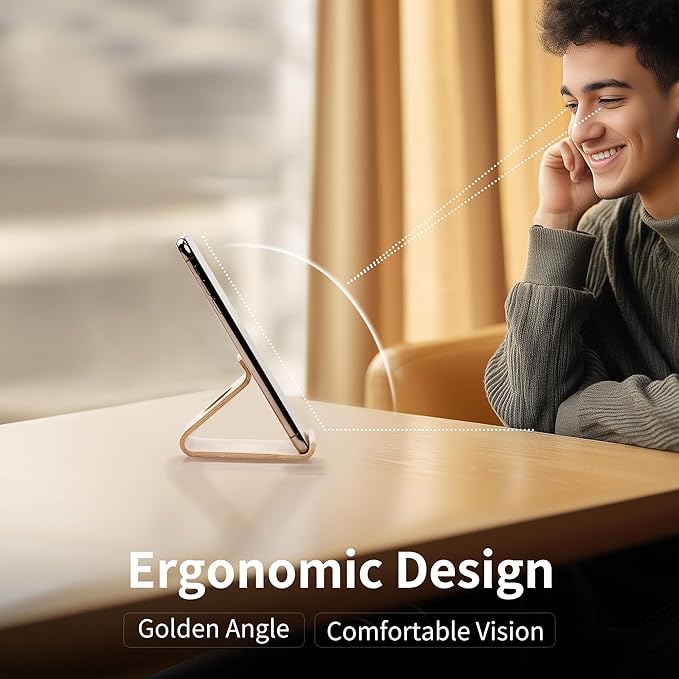 Cell Phone Stand for Desk - Office Wood Portable Desktop Phone Holder for Bed