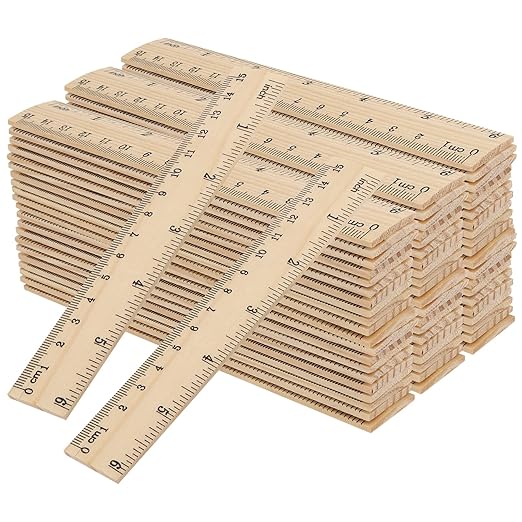 KEILEOHO 288 Pack 6 Inch Wooden Rulers, 15cm Wooden Straight Ruler, 2 Scale Pine Wood Ruler Bulk for Home Office Measuring Tool Engineering, Crafting, Drawing
