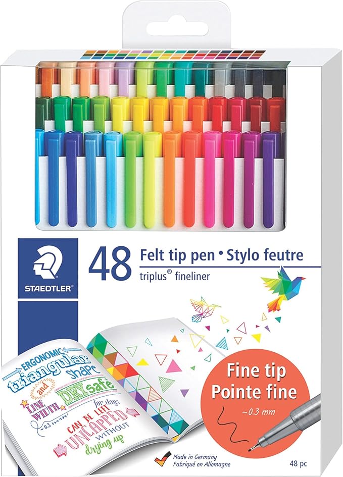 STAEDTLER Fineliner triplus Writing Pens - 48 Count Fiber Tip Pens