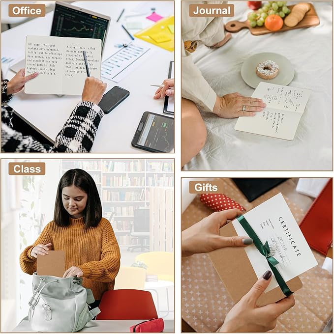 ZCZN 100 Pack A5 Kraft Notebooks Bulk, 8.15x5.5 Inches Blank Journaling Notebooks, Notebooks for Work, Composition Notebooks for School, Journal notebooks for kids, 60 Pages