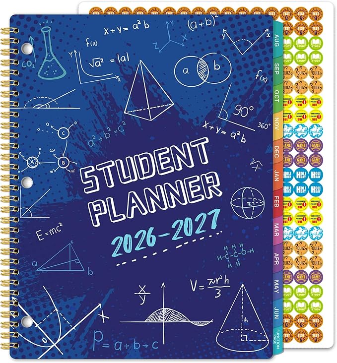 Student Planner 2026-2027 - Academic Year Weekly & Monthly School Planner, Aug 2026 - June 2027, 11’’ × 9’’, Academic Planner with Stickers, Monthly Tabs, Perfect Organizer