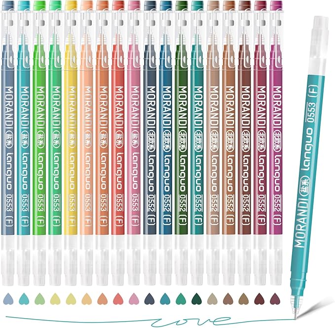 Gel Pens For Coloring, 18 Pack Colored Pens for Black Paper & White Paper, 0.6MM Fine Point Pens for Coloring, Writing, Drawing, Journaling, Note Taking, Office, Home