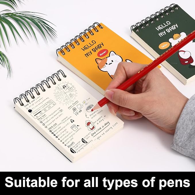 Small Steno Pads 3.1" x 4.3" Blank Pocket Spiral Notepads Small Cute Spiral Note Pads Blank Pages Notebook No Lines Top Spiral Notebook 3.1" x 4.3" Unlined Little Memo Steno Note Pads Nursing Notepad for Work, School, Office, Nurse, Travel (6pcs) (Cute...