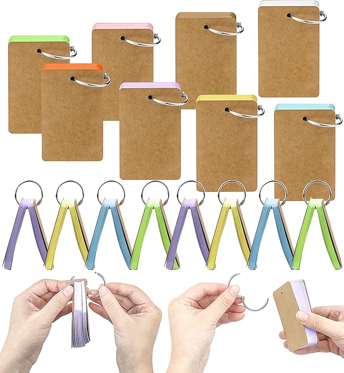 400 Pcs Flash Cards 2x3 Inch Index Cards with Ring Lined Note Card Bood Flashcards, Mini Flash Cards 2x3 Colorful Card Pad Index Note Bood 2x3 Notecards for Studying School Supply College