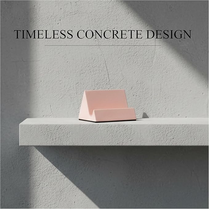 Concrete phone stand, desktop phone stand,multifunctional stand, compatible with iPhone 16/15/14/13/12 smartphones (Pink)