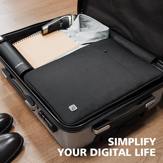 NIDOO 14 Inch Laptop Sleeve Water-Resistant Computer Case Portable Carrying Bag for 15" MacBook Air M2 2023/15" Surface Laptop 3 4/14" ThinkPad P14s T14 T14s L14 Gen 2 / Chromebook Spin 514, Black