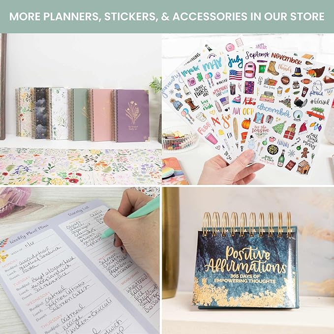 bloom daily planners HARDCOVER 2026 Planner for Women (January to December) - A5 Task Goal Organizer - Monthly & Weekly Inspirational Agenda Book - 5.5" x 8.25" - Linen, Purple