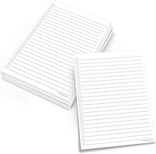 321Done To-Do Check List Cards, 5x7 Index Cards with Checkboxes, Double-Sided Checklist Note Card, Pack of 50, Daily Task List, Extra Large College-Ruled, Made in USA
