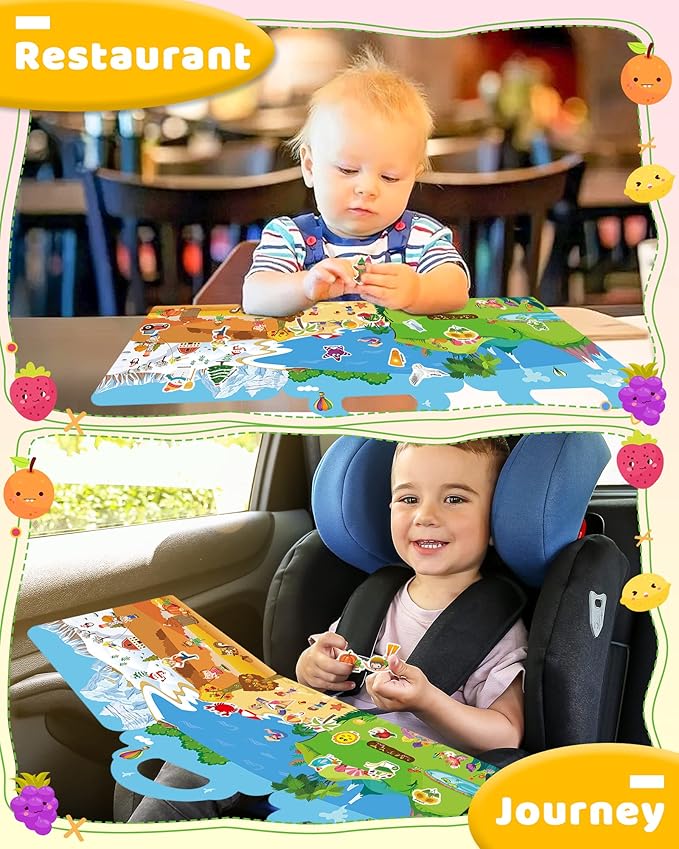 Benresive Reusable Sticker Book for Toddlers, Travel Stickers for Kids, Toddler Crafts Activities Toys, Birthday Gifts for Boys & Girls - Season